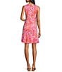 Tommy Bahama Darcy Paradiso Petals Stretch Jersey Round Neck Sleeveless UPF 30 Sun Protection Sheath Dress, Color:Dark Coral - Image 2