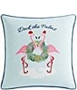 Tommy Bahama Deck The Palms Holiday Cotton Canvas Square Throw Pillow - Image 1