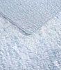 Color:Blue - Image 5 - Distressed Water Leaves Cotton Reversible Quilt Mini Set