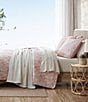 Color:Coral - Image 3 - Distressed Water Leaves Rose Reversible Quilt Mini Set