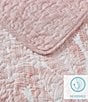 Color:Coral - Image 5 - Distressed Water Leaves Rose Reversible Quilt Mini Set