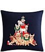 Tommy Bahama Dog Christmas Cotton Canvas Square Pillow - Image 1