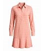 Tommy Bahama Dotted Tonal Stripe Jacquard Point Collar Long Sleeve Blouson Dress - Image 4