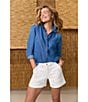 Tommy Bahama Ella Flat Front Stretch Denim Shorts - Image 6