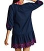 Tommy Bahama Eyelet Cove Covers Embroidered Split V-Neck Button Front Spa Dress Swim Cover-Up - Image 2
