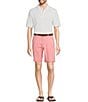Color:Shellrossa - Image 3 - Flat Front Straight Fit Stretch Sateen 10#double; Inseam Boracay Shorts