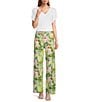 Color:Pure Khaki - Image 3 - Flora Rivera Palma Linen Blend Full Length Wide Leg Coordinating Trouser Pants