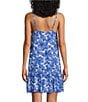 Color:White/Blue Floral - Image 2 - Floral Print Sleeveless Tiered Ruffled Hem Woven Chemise