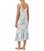 Color:White Multi - Image 2 - Floral Print Sleeveless V-Neck Knit Maxi Sleep Dress