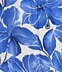 Color:White/Blue Floral - Image 4 - Floral Print Sleeveless V-Neck Woven Shorty Pajama Set