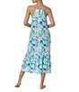 Color:Aqua Print - Image 2 - Floral Sleeveless Round Neck Knit Sleep Dress