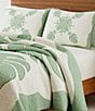 Color:Green - Image 2 - Hawaiian Molokai Leaf Cotton Quilt