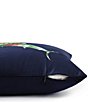 Tommy Bahama Holiday Marlin Blue Velvet Decorative Breakfast Pillow - Image 3