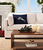 Tommy Bahama Holiday Marlin Blue Velvet Decorative Breakfast Pillow - Image 5