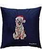 Tommy Bahama Holiday Retriever Blue Felt Decorative Throw Pillow - Image 1