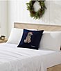 Tommy Bahama Holiday Retriever Blue Felt Decorative Throw Pillow - Image 4
