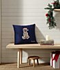 Tommy Bahama Holiday Retriever Blue Felt Decorative Throw Pillow - Image 5