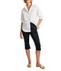 Tommy Bahama Hula Days Collection Woven Poplin Point Collar Long Sleeve Button Front Shirt - Image 3