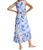 Tommy Bahama Island Bloom Ruffle Surplice V-Neck Sleeveless High Low Ruffle Wrap Midi Dress - Image 2