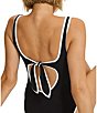 Tommy Bahama Island Cays Cabana Texture Square Neck Tie Back Tank One Piece Swimsuit - Image 3