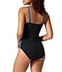 Tommy Bahama Island Cays Color Block Tie Front Tummy Control Tank One Piece Swimsuit, Color:Indigo - Image 2