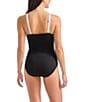 Tommy Bahama Island Cays Color Block Tie Front Tummy Control Tank One Piece Swimsuit, Color:White - Image 2