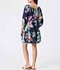 Color:Mare Navy - Image 2 - Island Cays Floral Print Off-the-Shoulder Swim Cover Up Dress
