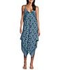 Color:Beaming Blue - Image 1 - Island Cays Ikat Swim Cover-Up Scarf Dress