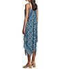 Color:Beaming Blue - Image 4 - Island Cays Ikat Swim Cover-Up Scarf Dress