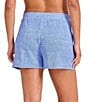Tommy Bahama Island Cays Solid Textured Elastic Drawstring Waist Pull-On Swim Cover-Up Shorts, Color:Blue Monday - Image 2