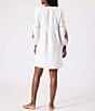 Color:White - Image 2 - Island Cays St. Lucia Floral Embroidery Split V-Neck Swim Cover-Up Dress