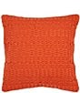 Color:Orange - Image 1 - Island Essentials Cross-Weave Square Decorative Pillow