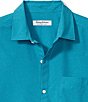 Color:Blue Danube - Image 2 - IslandZone Bahama Coast Heathered Short-Sleeve Woven Shirt