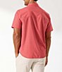 Color:Apple Blossom - Image 2 - IslandZone Bahama Coast Heathered Short-Sleeve Woven Shirt