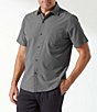 Color:Black - Image 1 - IslandZone Bahama Coast Heathered Short-Sleeve Woven Shirt