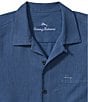 Tommy Bahama IslandZone Coastal Breeze Tonal Check Short Sleeve Woven Shirt, Color:Dockside Blue - Image 2