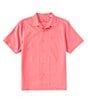 Color:Carmine Pink - Image 1 - IslandZone Coastal Breeze Check Short Sleeve Woven Shirt