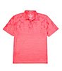 Color:Pink Papaya - Image 1 - IslandZone Palm Coast Tropic Fade Short-Sleeve Polo Shirt