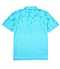 Color:Bermuda Seas - Image 2 - IslandZone Palm Coast Tropic Fade Short-Sleeve Polo Shirt