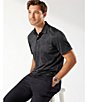 Color:Black - Image 2 - IslandZone Pineapple Palm Coast Short-Sleeve Polo Shirt