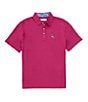 Color:Pink Papaya - Image 1 - IslandZone® Vibrant Vines 5 O'Clock Short Sleeve Polo Shirt