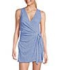 Color:Blue Monday Heather - Image 1 - Isle Cays Wrap Romper Swim Cover-Up