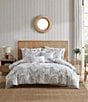 Color:Grey - Image 2 - Kayo Reversible Duvet Cover & Sham Bonus Set