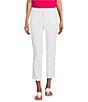 Color:White - Image 1 - Kira IslandZone® Cay Warp Knit Ankle Straight Pants