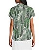 Tommy Bahama Leaf Of Lux Silk Collared Short Sleeves Button Front Camp Shirt, Color:Coconut - Image 2