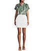 Tommy Bahama Leaf Of Lux Silk Collared Short Sleeves Button Front Camp Shirt, Color:Coconut - Image 3