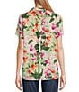 Color:Coconut - Image 2 - Legacy Bloom Talulla Floral Print Notch Collar Short Sleeve Shirt