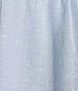 Color:Linen Sky - Image 3 - Linen Collared Neck Long Sleeve Flounce Hem Dress