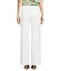 Color:White - Image 2 - Linen Flat Front Pocketed Coordinating Trouser Pant