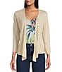 Tommy Bahama Open Front 3/4 Sleeve Cardigan, Color:Pure Khaki - Image 1